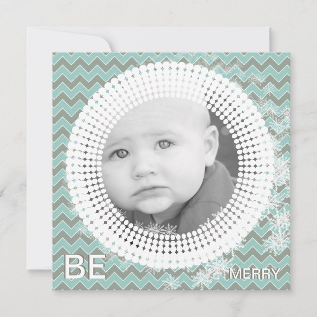 Mint and Gray Your Baby Flat Photo Cards (Front)