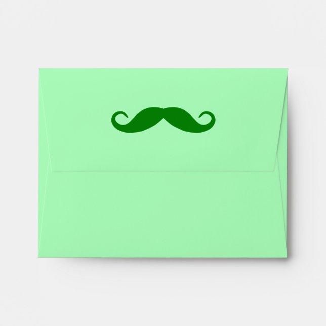 Mint and Green Mustache Envelope (Back (Top Flap))