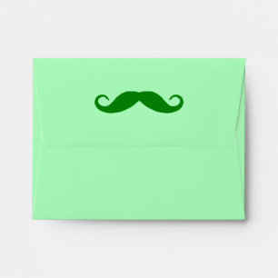 Mint and Green Mustache Envelope