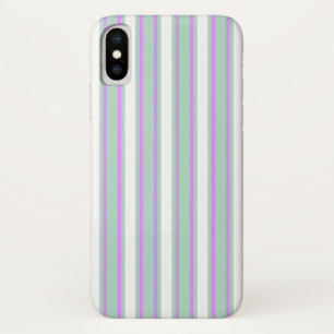 Mint and lilac candy stripes iPhone x case