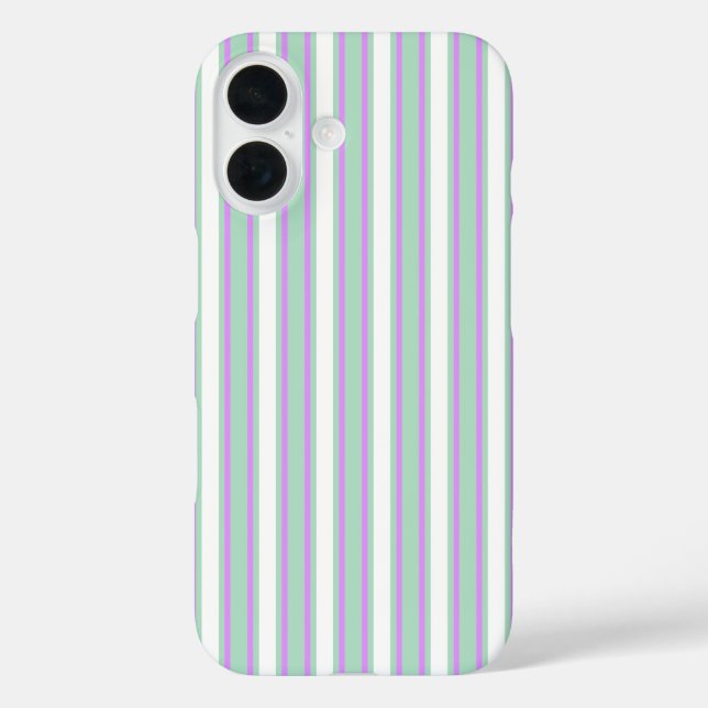 Mint and lilac candy stripes Case-Mate iPhone case (Back)