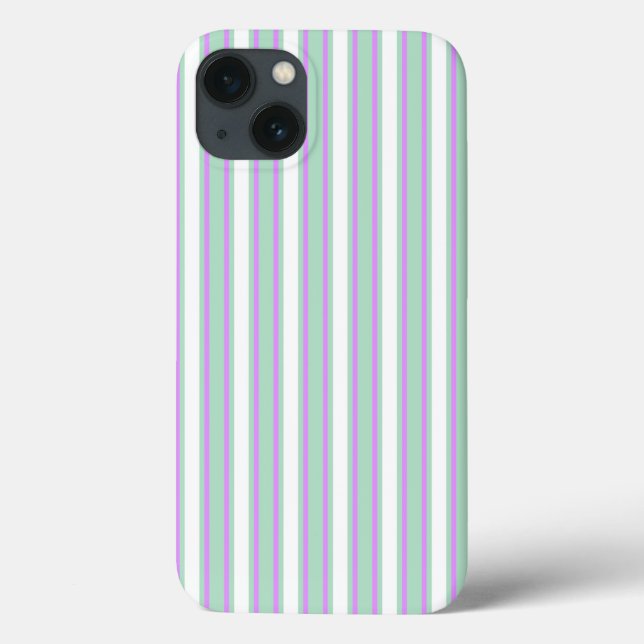 Mint and lilac candy stripes Case-Mate iPhone case (Back)