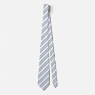 Mint and lilac candy stripes neck tie