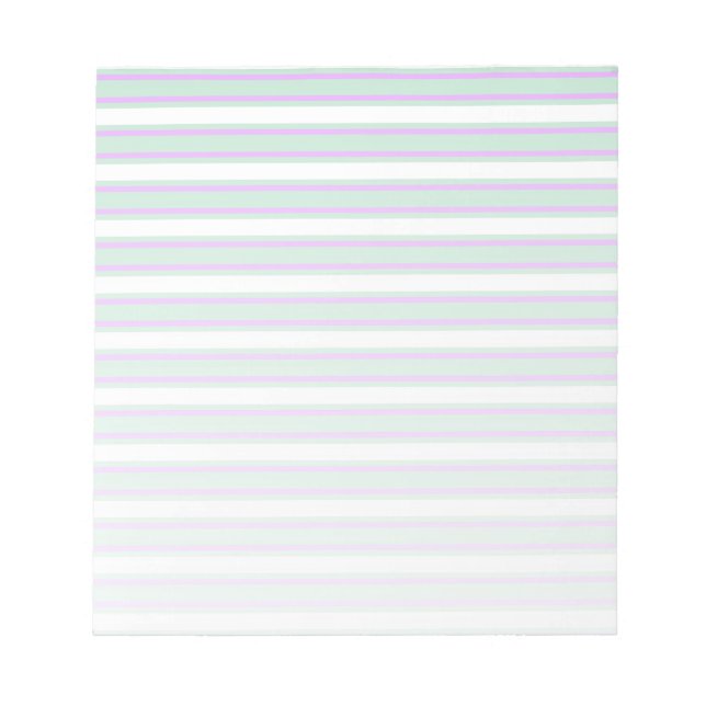 Mint and lilac candy stripes notepad (Front)