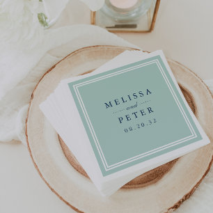 Mint and Navy Wedding Paper Napkins