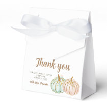 Mint and Peach Pumpkin Gender Reveal Party Favor Boxes