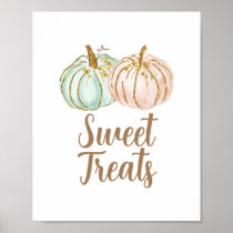 Mint and Peach Pumpkin Gold Sweet Treats sign