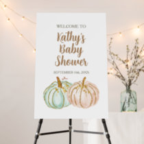 Mint and Peach Pumpkin Gold Welcome Foam Board