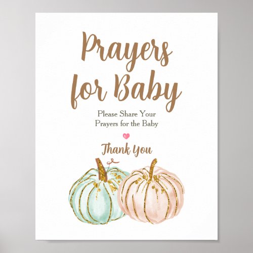 Mint and Peach Pumpkin Prayers for Baby Sign