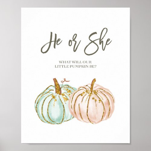 Mint and Peach Pumpkin Voting Board Poster