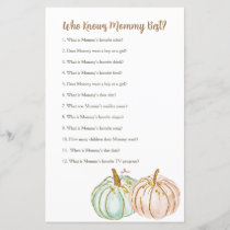 Mint and Peach Pumpkin Who Knows Mommy Best Game