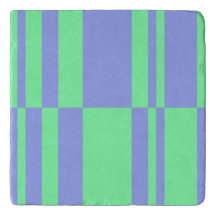 Mint and Periwinkle Large Scale Abstract Stripes