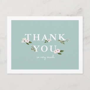 Mint and Pink Baby Shower Thank you Postcard