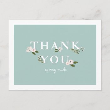 Mint And Pink Baby Shower Thank You Postcard by Whimzy_Designs at Zazzle