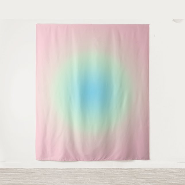 Mint And Pink Gradient Ombre Photo Backdrop (Front)