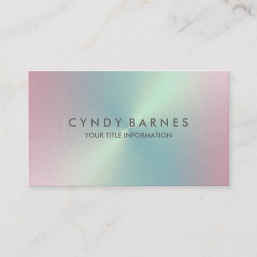 Customizable Mint and Pink Sheen Business Card