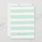 Mint and Pink Stripe Baby Shower Invitation (Back)