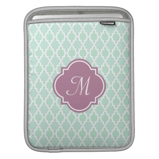 Mint and Plum Moroccan Monogram Sleeve For iPads