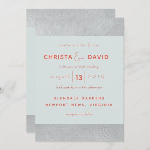 Mint and red tile invitation