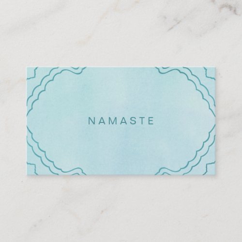 Mint and Teal Green Simple Namaste Yoga Teacher Business Card