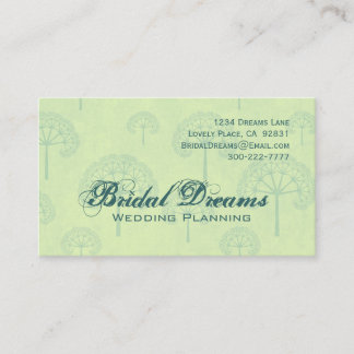 Mint and Teal Trees Customizable Business Card