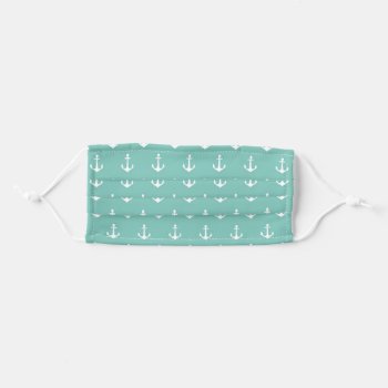 Mint And White Anchor Face Mask by tinyanchor at Zazzle