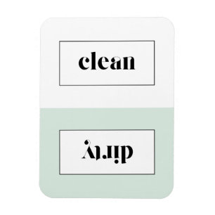 Mint and White Bold Stencil Typography Dishwasher Magnet