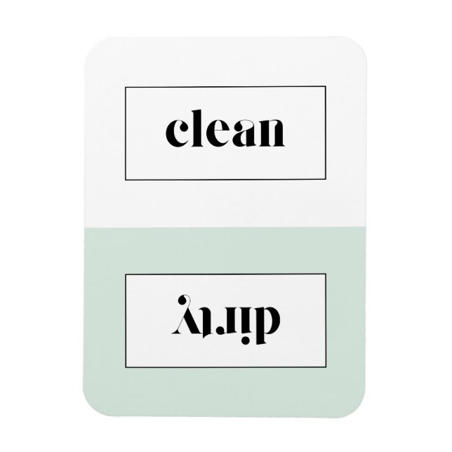 Mint and White Bold Stencil Typography Dishwasher Magnet (Vertical)