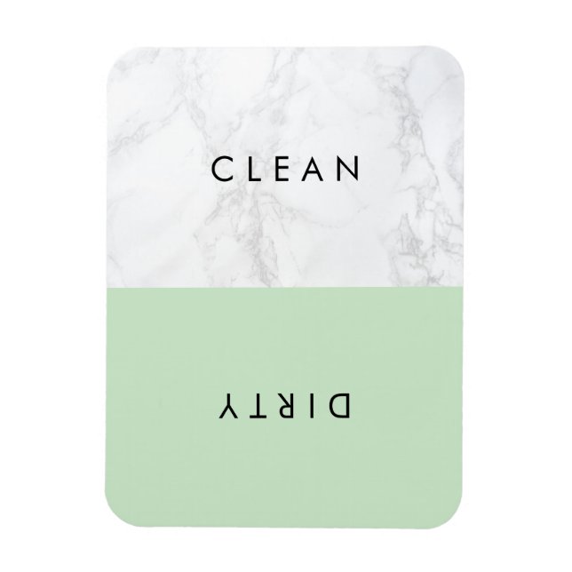 Mint and White Marble Modern Typography Dishwasher Magnet (Vertical)