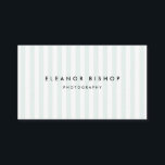 Mint and White Pinstripes Pattern Modern Business Card<br><div class="desc">A contemporary business card featuring white mint pinstripes pattern. The versatile design is perfect for any business. Other colors are available.</div>
