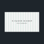 Mint and White Pinstripes Pattern Modern Business Card<br><div class="desc">A contemporary business card featuring white mint pinstripes pattern. The versatile design is perfect for any business. Other colors are available.</div>
