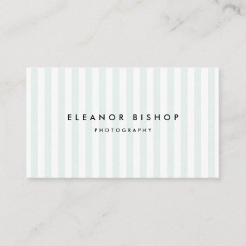 Mint And White Pinstripes Pattern Modern Business Card by misstallulah at Zazzle
