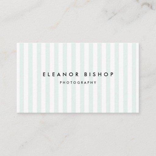 Customizable Mint and White Pinstripes Pattern Modern Business Card