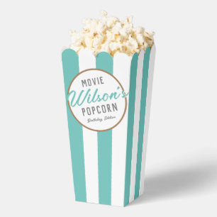 Mint and White Special Event Movie Night Popcorn Favor Boxes