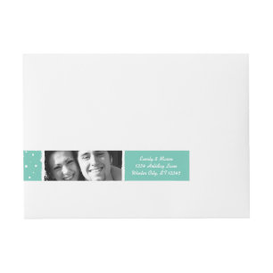 Mint and White Your Photo Christmas Wrap Around Address Label