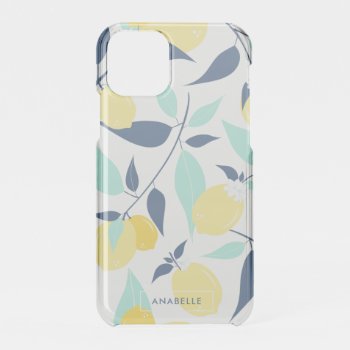 Mint And Yellow Lemons Pattern Iphone 11 Pro Case by heartlockedcases at Zazzle