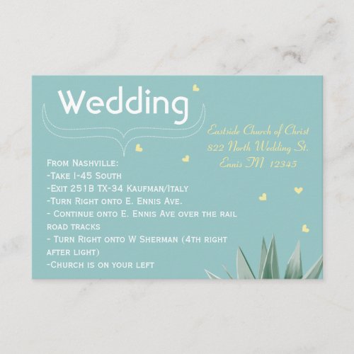 Mint and Yellow Succulent Wedding Custom Invites
