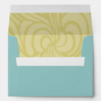 Mint and Yellow Succulent Wedding Envelope