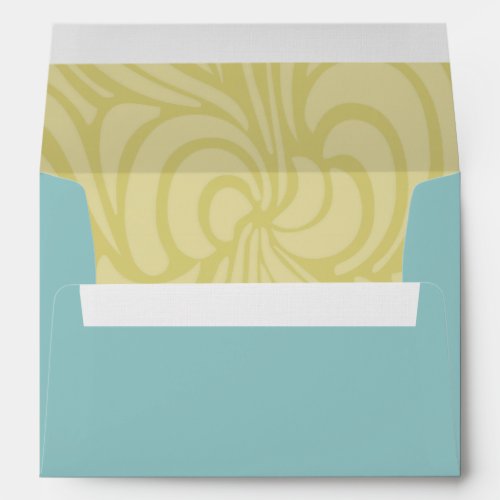 Mint and Yellow Succulent Wedding Envelope