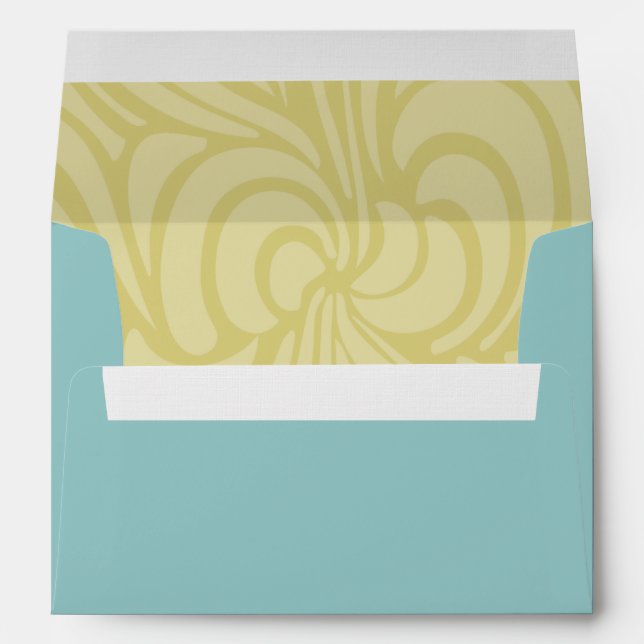 Mint and Yellow Succulent Wedding Envelope (Back (Bottom))