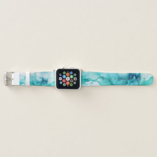Mint Aqua Ink Marble Apple Watch Band
