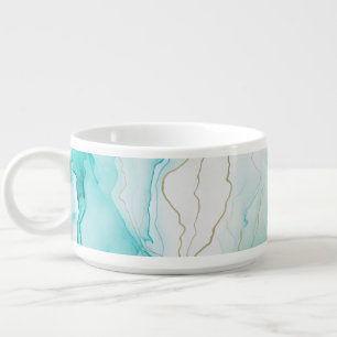 Mint Aqua Ink Marble Bowl