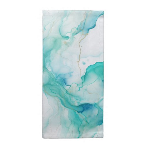 Mint Aqua Ink Marble Cloth Napkin