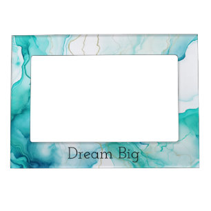 Mint Aqua Ink Marble Magnetic Frame