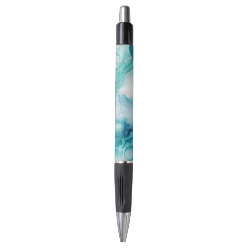 Mint Aqua Ink Marble Pen