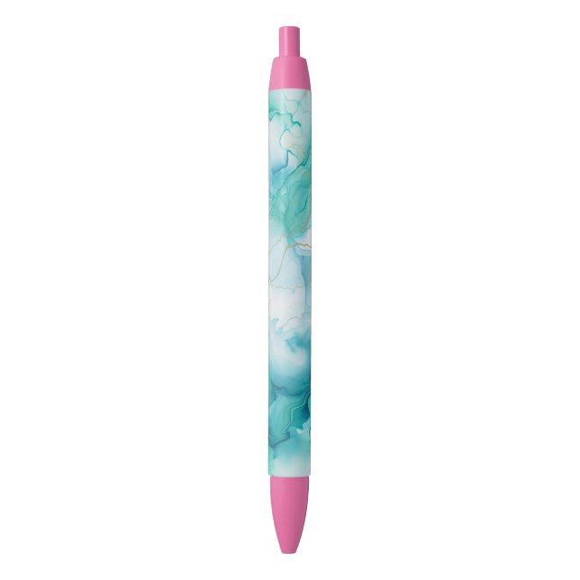 Mint Aqua Ink Marble Pen (Front Vertical)