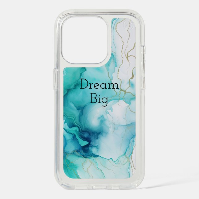 Mint Aqua Ink Marble Speck iPhone Case (Front)