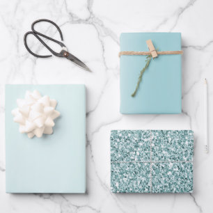 Mint Aqua Ombre Glitz      Wrapping Paper Sheets
