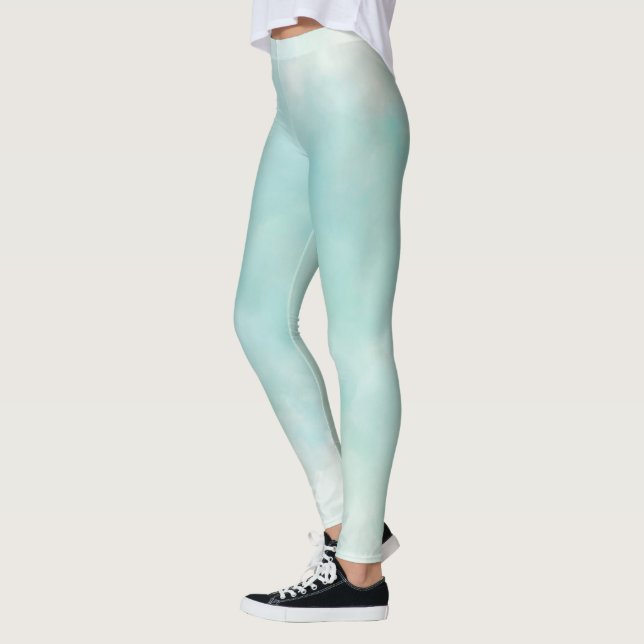 Mint Aqua Tie Dye Leggings (Left)