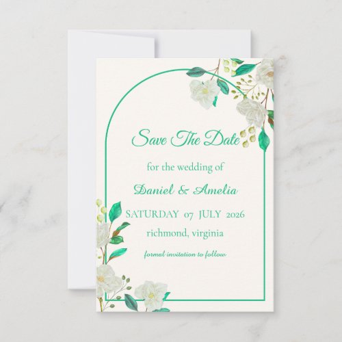 Mint Arch Save the Date Card